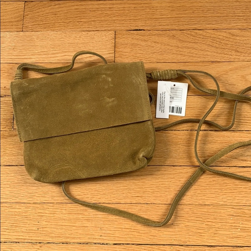 Tan suede crossbody purse